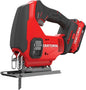 CRAFTSMAN V20 Cordless Jig Saw Kit, 3 Orbital Settings, Up to 2,500 SPM, Battery and Charger Included (CMCS600D1)