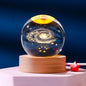 Happyhaves Calming Stellar Spheres Crystal Ball Night Light with Wooden Base, 3D Moon and Galaxy Light, Planet Sphere Calming Light for Bedroom Decor and Astronomy Gifts(Galaxy)