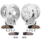 Detroit Axle - Front and Rear Drilled Rotors Brake Pads Calipers w/Bracket Replacement for Chrysler 200 Sebring Dodge Avenger Ca