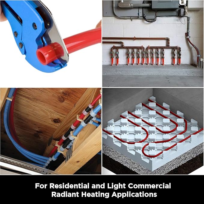 Pex-A Tubing 1/2 Inch x 1000 Ft Coil, Non-Barrier Pipe for Potable Water, Flexible Water Tubing for Plumbing, Red