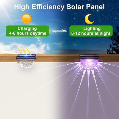 Melunar 16 Pack Solar Deck Lights Outdoor, Solar Step Lights Waterproof for Outside, Yard, Patio, Garden, Pool, Railing, Stairs, Fence (Color Changing)