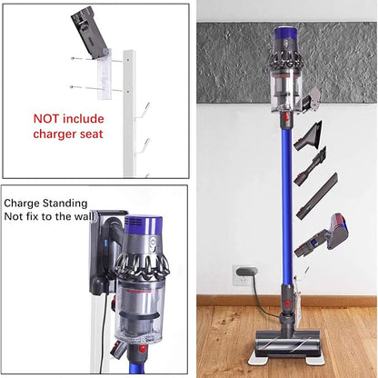 XIGOO Storage-Stand-Docking-Station-Holder Compatible with V15 Detect V11 V10 V8 V7 V6 Cordless Vacuum Cleaners, Stable Metal Organizer Rack(White, 6 Hooks)