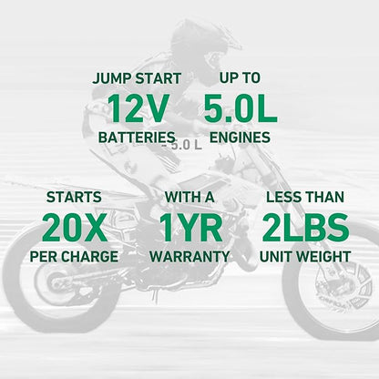 Battery Tender Charge N Start 1100 - Smart 12V/1 AMP Battery Charger and 1000 AMP Jump Starter Combo | 2-in-1 Battery Maintainer for Cars, Motorcycles, ATVs (USA Engineered)