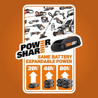 Worx Nitro 20V 18GA Cordless Brad Nailer, Cordless Nail Gun, Nail Gun Battery Powered, Up to 2 Inch, Tool-Free Jam Release, Trimming & Molding, Baseboard WX842L PowerShare – Battery, Charger Included