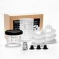 InoKraft Disposable Paint Spray Gun Cup, Mini 6 Ounce (180ml) Kit with 6 Cups and Lids, 1 Hard Cup with Retainer Ring, 3 Plugs, Paint System for HVLP LVLP Spray Gun with Adapter for Beginner