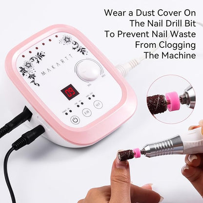 Makartt Nail Drill - Professional 35000RPM Electric Nail File Machine, Genesie Nail Efile with LCD Screen, Drill Bit Set for Acrylic Gel Nail Removing Shaping Polishing Nail Tech Salon Home DIY Use