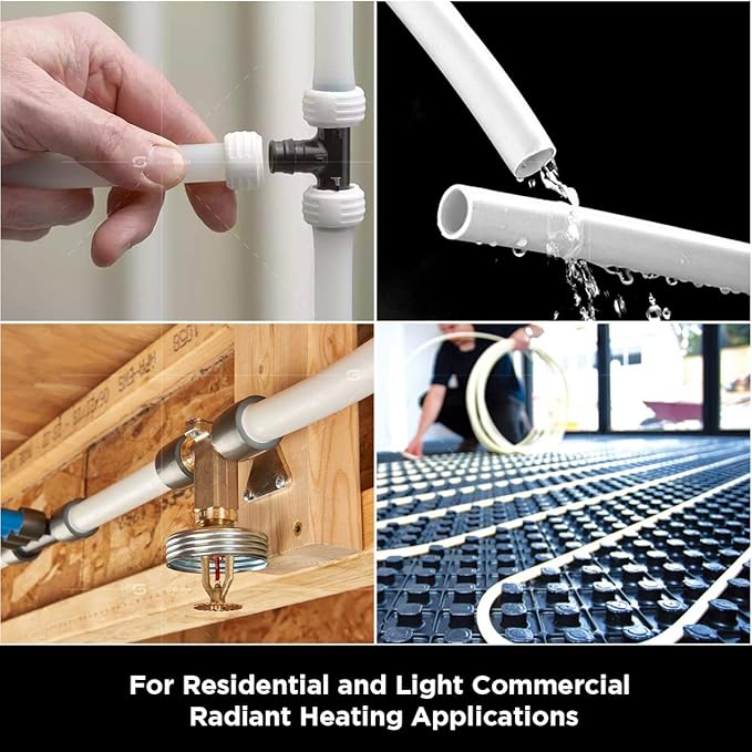 Pex-A Tubing 1 Inch x 300 Ft Pex Tube Coil, Non-Barrier Pex Pipe for Potable Water, 1" Pex Flexible Water Tubing for Plumbing, White Pex Tubing