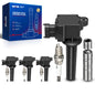 KAX OEM Performance Set of 4 UF526 Ignition Coil Pack & Iridium Spark Plugs w/Magnetic Socket for Saab 9-3 2006-2009 2.0T 9-3 20