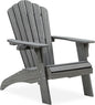 Psilvam Oversized Adirondack Chair, Fade-Resistant & Odor-Free Poly Lumber Fire Pit Chairs with Cup Holder, Weatherproof Outdoor Chair, Easy 15 Min Install Patio Chair, 350 Lbs Support (1, Gray)
