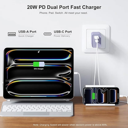 3 Pieces USB C Wall Charger for iPhone 14/15/16/17 Pro Max Plus Cube, 20W PD Type C Quick Power Adapter USBC Block Box Plug for Samsung S21 S20 Note 20 Fold3 Z Flip3 UBS-C Plug