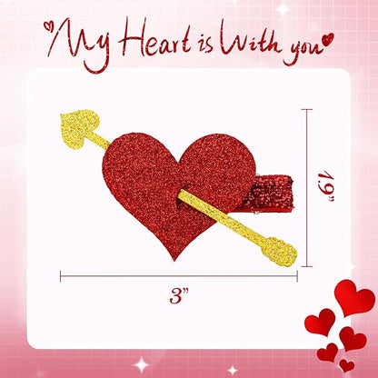 YanJie 2pcs Valentines Day Hair Clips for Girls Glitter Heart Clip Cupid Accessories Red Hair Accessories for Women Cute Hairpin Girl Valentine Gifts