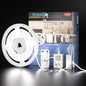 WOBANE Dimmable COB LED Strip Light, 9.8ft Under Cabinet Lighting with Remote Control, 6000K White, Kitchen, Ceiling, Room, Closet, Counter, CRI90+, 1500lm, Timing, ETL Adapter