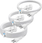 BN-LINK 3-Outlet Indoor Extension Cord, 6/9/12 ft Variety 3-Pack, 16/2 SPT-2, 2 Prong Polarized Plug, White Household Power Cord for Home, Office & Holiday Decorations