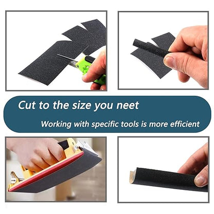 30Pcs 9 x 3.6 Inchs 120 Grit Wet and Dry Handmade Universal Sanding Sheets, Suitable for Woodworking Furniture/Automobiles/Metal/Lacquer Polishing Sandpaper