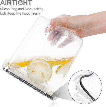 Airtight Food Storage Containers with Lids, 7 PCS BPA Free Kitchen Canisters for Spaghetti, Pasta, Dry Food, Flour and Sugar, Plastic Canisters for Pantry Organization and Storage