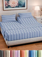 Split Head King Sheet Set – 4 Piece Flex Split Top King Sheets for Adjustable Beds - Fits 14” to 16" Mattress w/ Deep Pockets - Breathable & Cooling - Luxury Bedding and Wrinkle Free - Blue Stripes 3