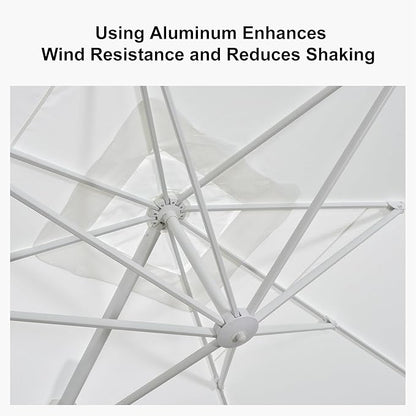 PURPLE LEAF 10' × 13' Patio Umbrella White Cantilever Umbrella Aluminum Square Outdoor Offset Umbrella Hanging Windproof with 360° Rotation for Garden Deck Pool, White