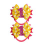 Birthday Hair Bow for Baby Girls - 2Pc Yellow Sprinkle Bow Headband for 1st Birthday Glitter Ice Cream Baby Party Decorations for Girls Toddlers Hair Accessories