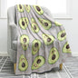 Jekeno Avocado Fruit Blanket Cute Jumping Avocado Print Gifts for Women Kids Girls Home Bedroom Living Room Decor Soft Cozy Lightweight Throw Blankets 60"x80"