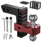 Orion Motor Tech Adjustable Trailer Hitch for 2 in. Receiver, Dual-Ball Mount Tow Hitch with 6 Drop/Rise 2 & 2-5/16 Balls, Drop