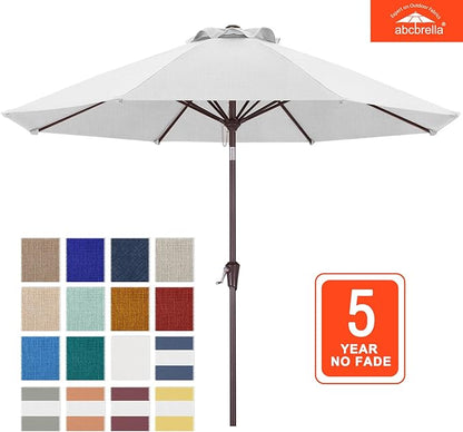 ABCCANOPY OLEFIN® 5-Year No Fading 9FT Patio Umbrella, Outdoor Table Umbrella with 8 Sturdy Ribs for Deck, Backyard, Picnic (White)