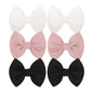 Baby Girls Hair 3'' Bows Clips Set Handmade Bow Hair Clips Hair Accessories Alligator Clip for Babies Infant Toddlers Little Kids 6 PCS Black White Pink