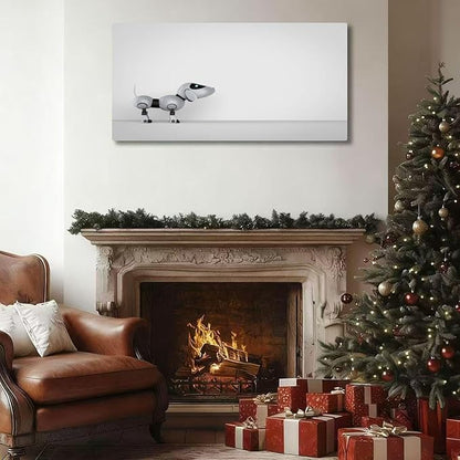 Wibinuki Wall Art Wall Decor Wall Paintings Dog robot empty wall for Living Room Bedroom Bathroom Home Decor Can Be Hung Directly 20"x 40"