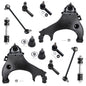 Detroit Axle - 12PC Front Lower Control Arms, Ball Joints, Front Rear Sway Bars, Inner and Outer Tie Rods for 2000 2001 2002 200