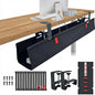 Under Desk Cable Management,No Drill 36",cord organizer,with Silicone Pads (No Scratch!)16 Cable Ties,Washable PE Honeycomb Base,Clamp/Screw Mount-Fits Any Desk 0-2.1",No Stinky Cardboard! Black