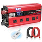 Cantonape 2500W Power Inverter 24V to 110V/120V DC to AC with LCD Display, Remote Controller 4 x AC Outlets and 4 x 3.1A USB Car