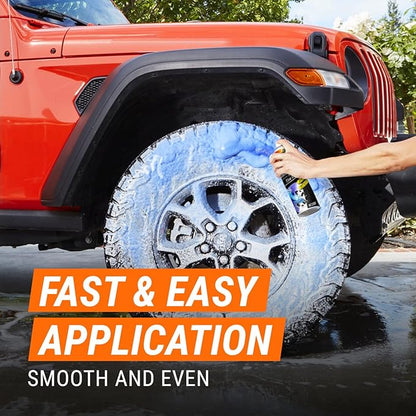 Armor All Wheel and Tire Cleaner and Tire Shine Kit, Heavy Duty Car Wheel Cleaner, Extreme Tire Shine Spray and Wash Brush - 3 Count