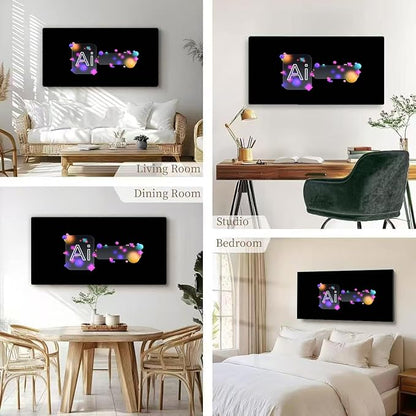 Wibinuki Wall Art Wall Decor Wall Paintings AI agent - text. Machine Learning s. AI - Artificial Intelligence for Living Room Bedroom Bathroom Home Decor Can Be Hung Directly 20"x 40"