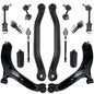 Detroit Axle - 14PC Front and Rear Lower Control Arms w/Sway Bars, Inner Outer Tie Rods and Rack Boots Replacement for 2000 2001