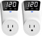 Surge Protector Voltage Stabilizers - Fireproof UL94V-1 Wall Mount Surge Protector Outlets for Refrigerator TV Appliances Real-Time Monitoring & Custom Voltage 80V-140V, 15A, 120V, 1800J,2 Pack