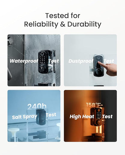 DESLOC B200 Keyless Entry Door Lock with Handle Set, Smart Locks for Front Door, Deadbolt Smart Lock, Front Door Locks Set, Electronic keypad Deadbolt with Handle, 12 Months Battery, IP54