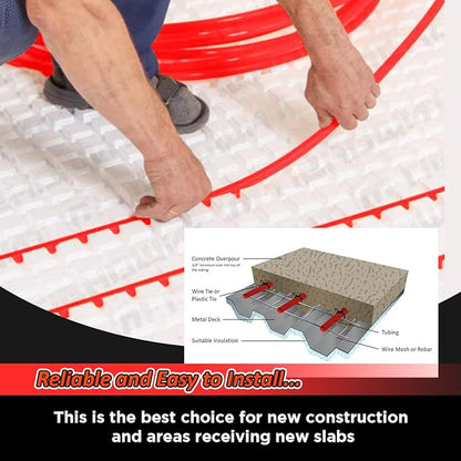 Pex-A Tubing 1/2 Inch x 1000 Ft Coil, Non-Barrier Pipe for Potable Water, Flexible Water Tubing for Plumbing, Red