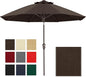 ABCCANOPY 10-Year No Fading 9FT Patio Umbrella, Acrylic Outdoor Table Umbrella with 8 Sturdy Ribs for Deck, Backyard, Garden, Yard (Brown)