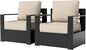 Aluminum Patio Chair - Outdoor Chair with 6" Thick Water-insistant Cushions, All-Weather Use Frame, Removable Cover, Ideal for Garden, Poolside (Beige)