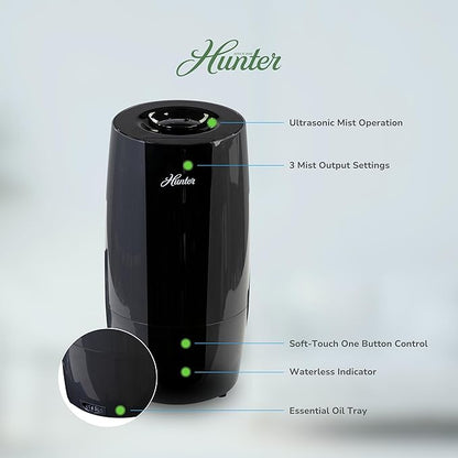 Hunter Fan Company Aspire Cool Mist 0.7 Gal Ultrasonic Humidifier-Graphite