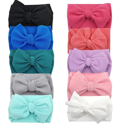 Baby Headbands for Girls Nylon Hair Bows Turban Knotted Headwraps for Newborn Infant Toddlers Kids (PR23-10)
