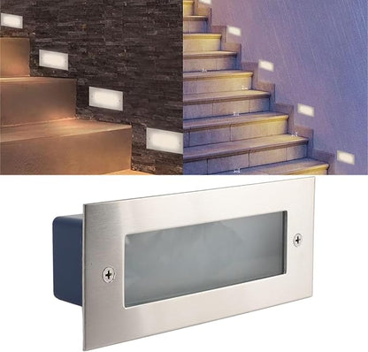 LED Step Light, Weatherproof Aluminum Alloy Stair Wall Lighting for Indoor Outdoor Stairs Steps Basements Corridors, Warm White 3000K, 17cm Length