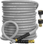 Pressure Washer Hose 50FT 4000 PSI, Kink Resistant Steel Braided Layer & NonMarking Rubber for Hot/Cold Water, High Power Washer Hose With 3/8 Inch Quick Connect & M22 Fitting, Gray