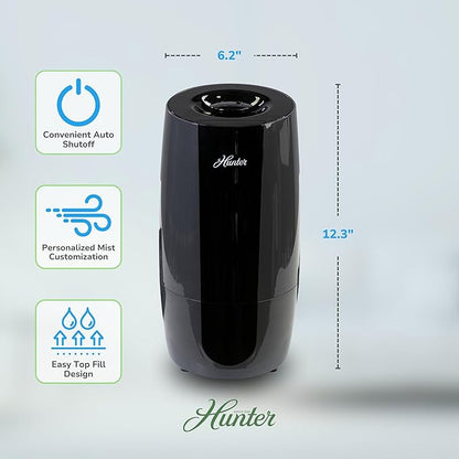 Hunter Fan Company Aspire Cool Mist 0.7 Gal Ultrasonic Humidifier-Graphite