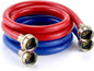 Washer Hoses 4FT,Rubber Washing Machine Hoses 3/4 Washer Machine Hoses 2 packs,Burst Proof Water Supply Lines for Hot and Cold Washer Water Hoses,Universal for All Standard Wash Machines-by MIFLUS