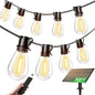 Torkase 50FT Solar Patio Lights Outdoor 15+1 Shatterproof LED Bulbs USB Rechargeable Waterproof Remote Control for Garden Porch Deck Camping