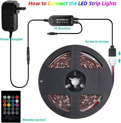 L8star LED Strip Lights, 5M/16.4ft Flexible Strip Light SMD 5050 RGB with Bluetooth Controller Changing Tape Lights kit with LED Sync to Music for TV,Bedroom,Kitchen Under Counter, Under Bed Lighting