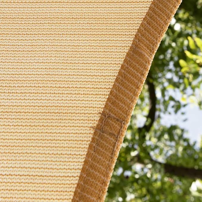 Amgo Custom Size 13' x 22' Beige Rectangle Square Sun Shade Sail UPF50+ AGTAPR1620, Order to Make Canopy Awning, 95% UV Blockage, Water & Air Permeable, Commercial and Residential (We Customize)
