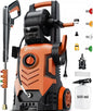 2025New Pressure Washer 4800PSI, 34" Tall, 4 Quick Connect Nozzles,Inlet Hose&Filter&500mlFoam Cannon for Cars/Fences/Driveways/Home Cleaning,Red