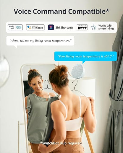 SwitchBot Meter Pro, Digital Hygrometer & Thermometer - Wireless Indoor Temperature & Humidity Monitor with Bluetooth App Control, Real-Time Alerts (1, Meter Pro)