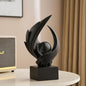 FJS Home Decor Modern Art Statue Decor, Coffee Table Bookshelf Shelf Decor Accents, Abstract Swirl-Shaped Sculpture Decorations for Dining Room Living Room Office (Black)